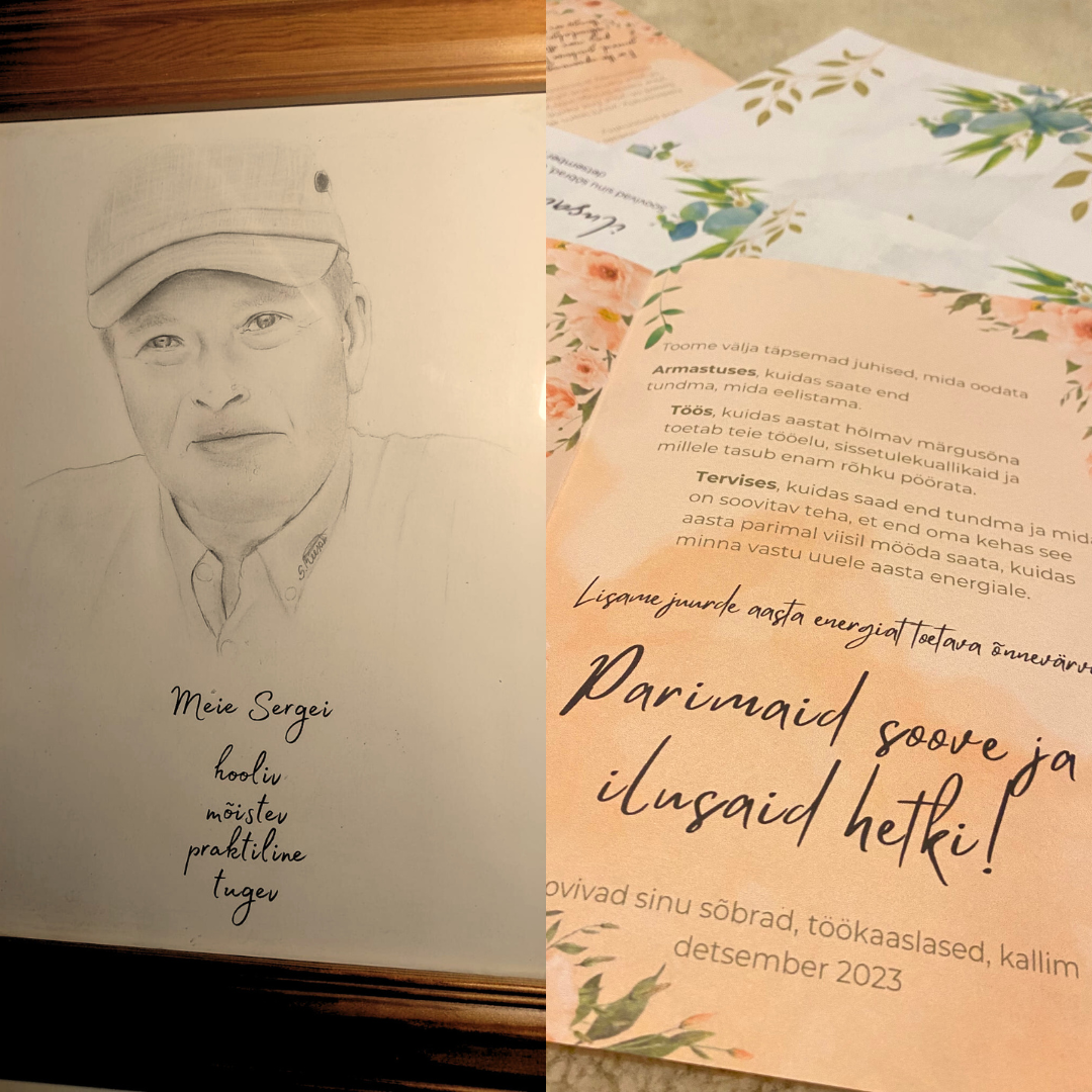 Portrait + Designed Card (two separate pieces)